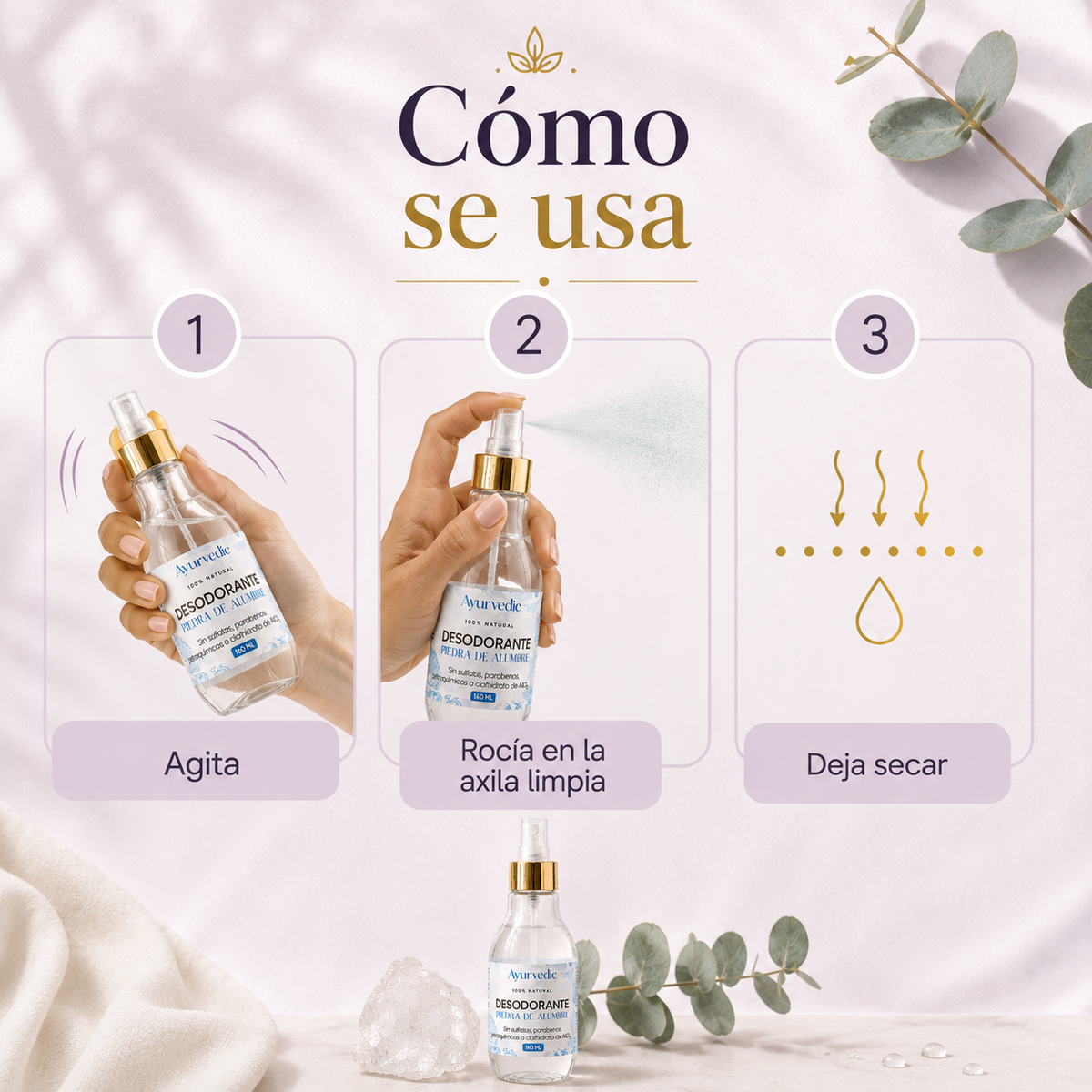 DESODORANTE DE PIEDRA DE ALUMBRE 160 ML